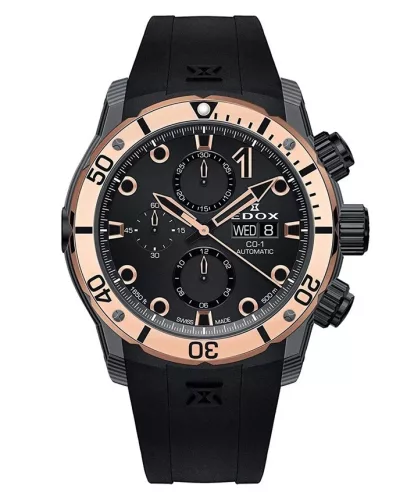 EDOX CO-1 Carbon Chrono automata 01125-CLN5N-NIR Férfi Karóra