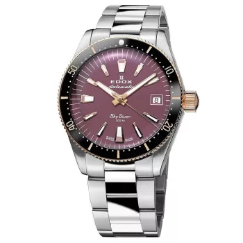 EDOX Skydiver automata Lady 80131-357RNRM-VIO Női Karóra