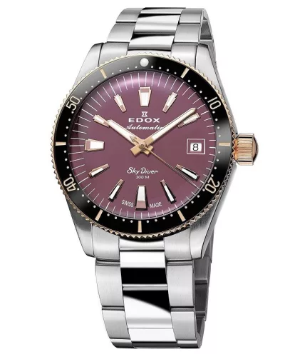 EDOX Skydiver automata Lady 80131-357RNRM-VIO Női Karóra
